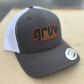 Gruv Fishing Snapback - Grey/White Leather Patch